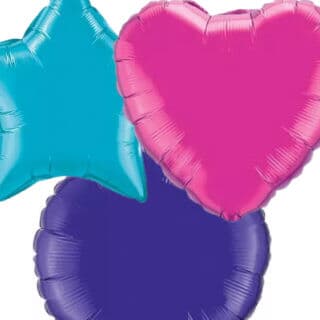 Get 50% or more off unpackaged plain Hearts, Stars and Circle foil balloons