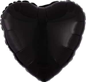 Heart Metallic Black 45cm Packaged