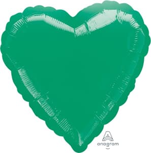 Anagram Heart Metallic Green 45cm