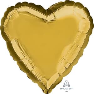 Heart Metallic Gold 45cm Packaged.