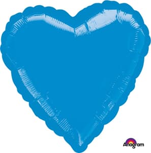 Anagram Heart Metallic Blue 45cm