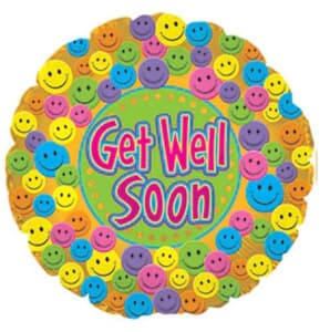 Get Well Soon Smiley Faces Foil 23cm