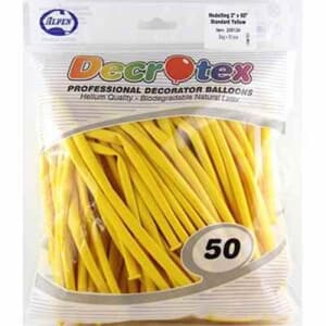 Sempertex 260s Fashion Yellow Modelling Balloons 50 pack