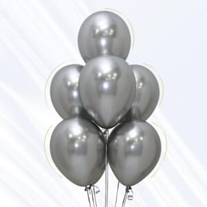 Sempertex Reflex Silver Latex Balloons 30cm