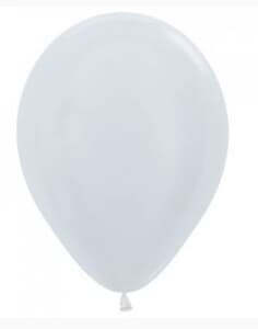 Sempertex Satin White Latex Balloon 30cm