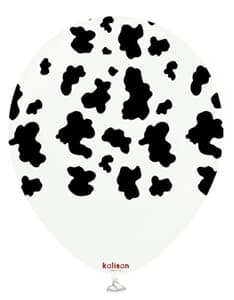 Kalisan Safari Cow Print White (Black) 30cm (12") Latex 25ct
