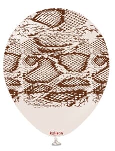 Kalisan Safari Snake Print White Sand 30cm (12") Latex 25ct