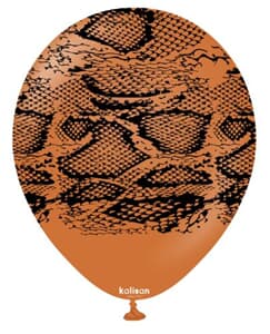 Kalisan Safari Snake Print Caramel Brown 30cm (12") Latex 25ct