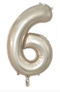 Number 6 Champagne 86cm (34 inch) Decrotex Foil Balloon
