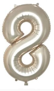 Number 8 Champagne 86cm (34 inch) Decrotex Foil Balloon