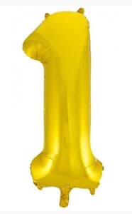 Number 1 Gold 86cm (34 inch) Decrotex Foil Balloon