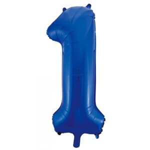 Number 1 Blue 86cm (34 inch) Decrotex Foil Balloon