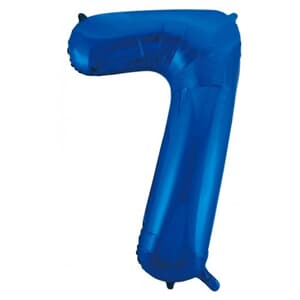 Number 7 Blue 86cm (34 inch) Decrotex Foil Balloon