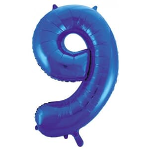 Number 9 Blue 86cm (34 inch) Decrotex Foil Balloon