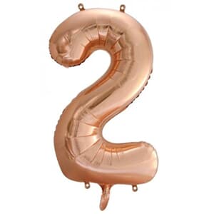 Number 2 Rose Gold 86cm (34 inch) Decrotex Foil Balloon