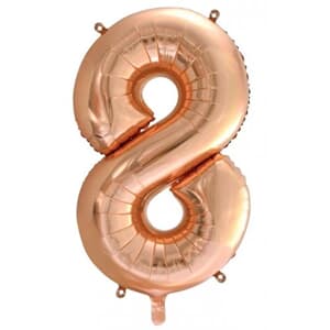 Number 8 Rose Gold 86cm (34 inch) Decrotex Foil Balloon