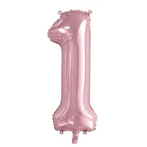 Number 1 Light Pink 86cm (34 inch) Decrotex Foil Balloon