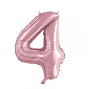 Number 4 Light Pink 86cm (34 inch) Decrotex Foil Balloon