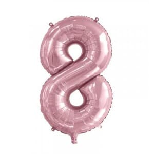 Number 8 Light Pink 86cm (34 inch) Decrotex Foil Balloon