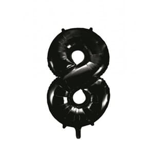 Number 8 Black 86cm (34 inch) Decrotex Foil Balloon