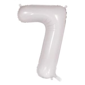 Number 7 White 86cm (34 inch) Decrotex Foil Balloon