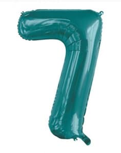 Number 7 Teal 86cm (34 inch) Decrotex Foil Balloon