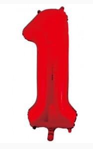 Number 1 Red 86cm (34 inch) Decrotex Foil Balloon