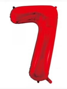 Number 7 Red 86cm (34 inch) Decrotex Foil Balloon