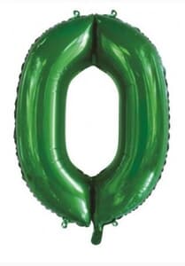 Number 0 Green 86cm (34 inch) Decrotex Foil Balloon