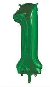 Number 1 Green 86cm (34 inch) Decrotex Foil Balloon