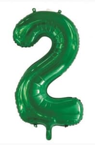 Number 2 Green 86cm (34 inch) Decrotex Foil Balloon