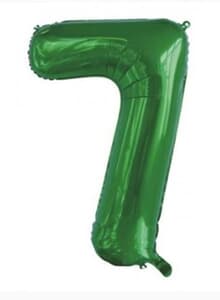 Number 7 Green 86cm (34 inch) Decrotex Foil Balloon