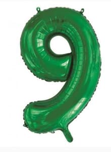 Number 9 Green 86cm (34 inch) Decrotex Foil Balloon