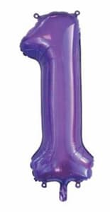 Number 1 Purple 86cm (34 inch) Decrotex Foil Balloon