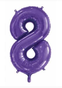 Number 8 Purple 86cm (34 inch) Decrotex Foil Balloon