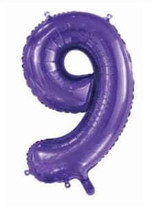 Number 9 Purple 86cm (34 inch) Decrotex Foil Balloon