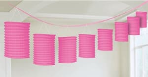 PINK/Lantern Garland Paper Pink Hanging Room Decoration Display Design Party Supplies