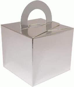 Balloon Weight or Gift Box Silver 5.5cm high by 6.2cm square. Add your own weight