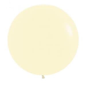 Pastel Matte Yellow Round Sempertex Latex Balloon 60cm