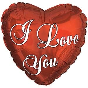 I Love You Script Heart Foil 23cm