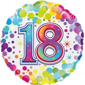 Oaktree 18th Colourful Confetti Birthday 45cm Foil #