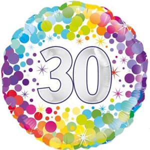 Oaktree 30th  Colourful Confetti Birthday 45cm Foil #