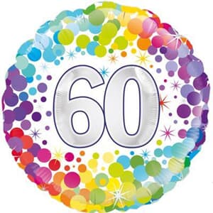 Oaktree 60th  Colourful Confetti Birthday 45cm Foil #