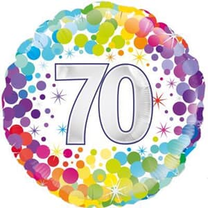 Oaktree 70th  Colourful Confetti Birthday 45cm Foil #