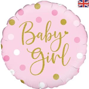 Oaktree Sparkling Baby Girl Dots Holographic 45cm Foil