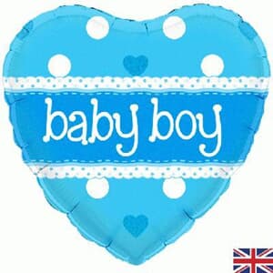 Oaktree Baby Boy Heart Holographic 45cm Foil