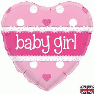 Oaktree Baby Girl Heart Holographic 45cm Foil