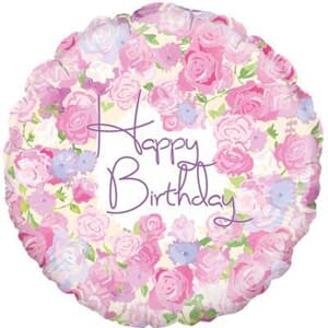 Oaktree Vintage Floral Birthday 45cm Foil