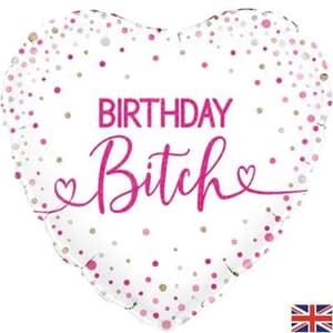 Oaktree Birthday Bitch Holographic Heart 45cm Foil