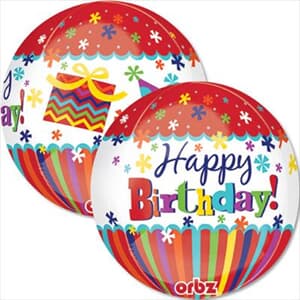 Orbz Happy Birthday Stripes and Dots 43cm x 45cm
